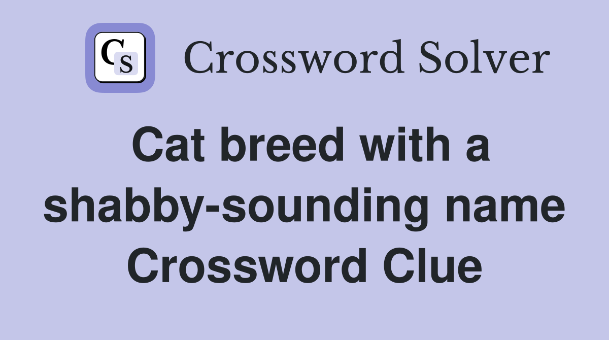 Cat breed with a shabby-sounding name Crossword Clue