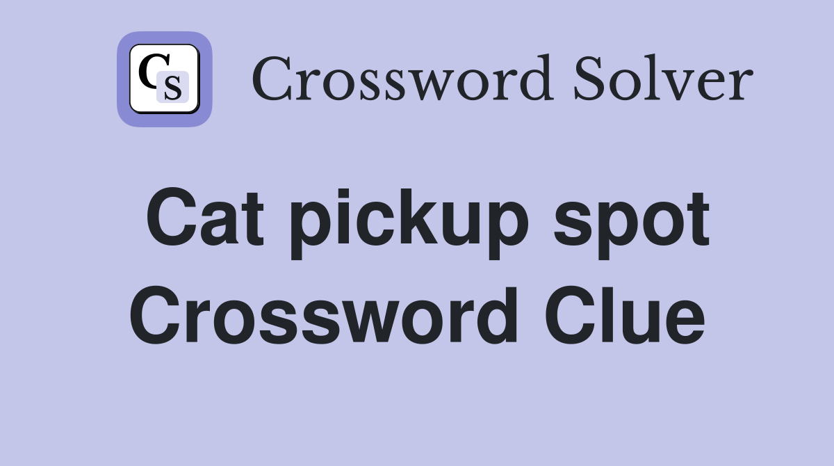 Cat pickup spot Crossword Clue