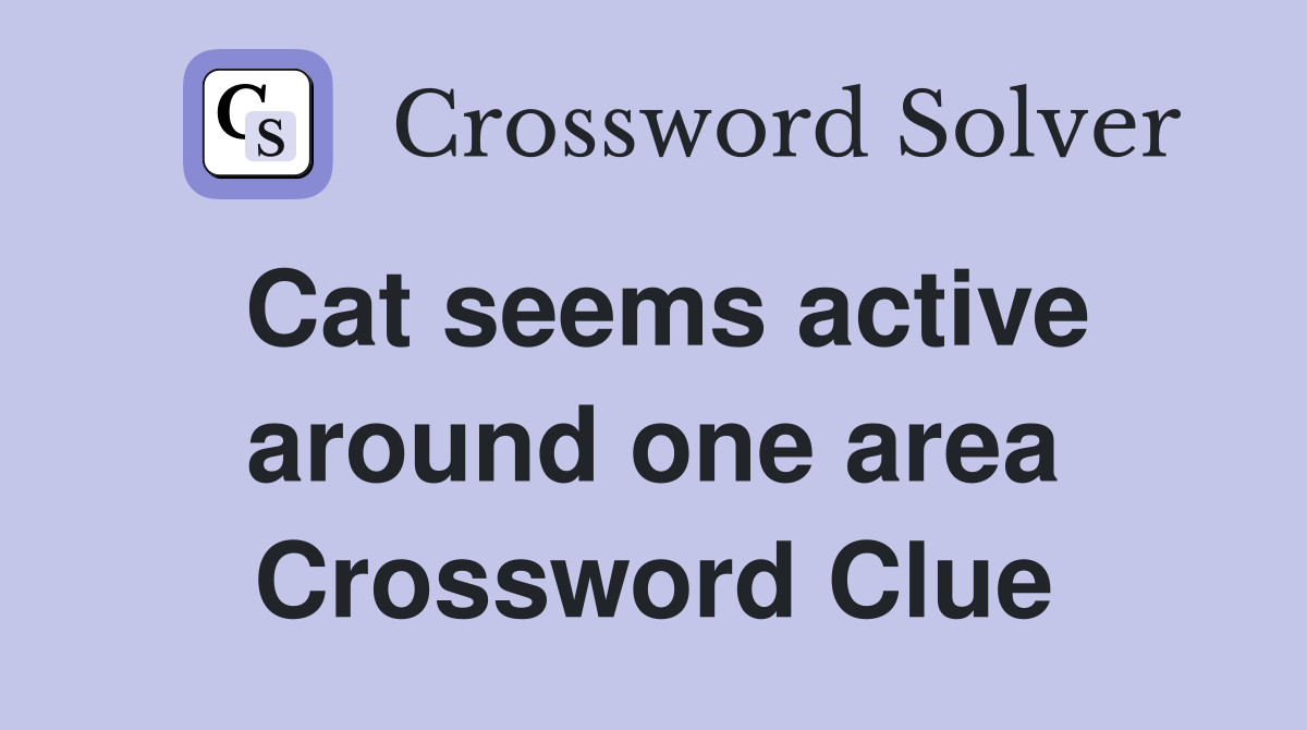 Cat seems active around one area Crossword Clue