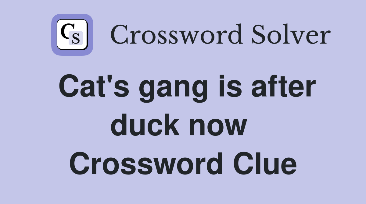 Cat's gang is after duck now  Crossword Clue
