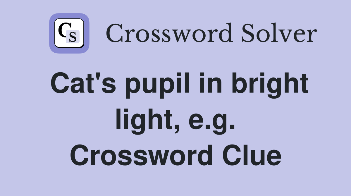 Cat's pupil in bright light, e.g. Crossword Clue