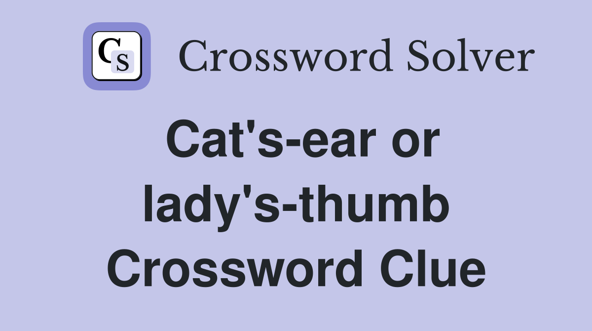 Cat's-ear or lady's-thumb Crossword Clue