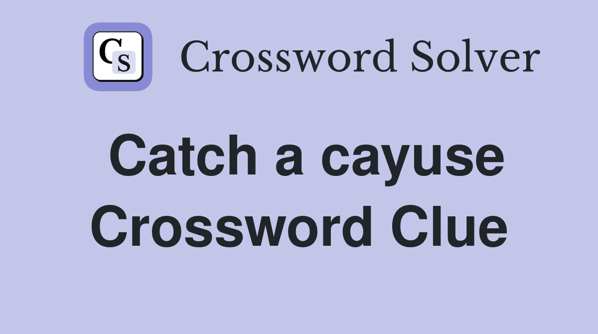 Catch a cayuse Crossword Clue