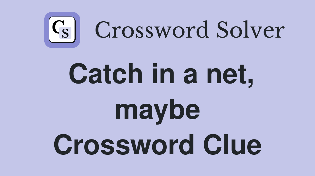 Catch in a net, maybe Crossword Clue