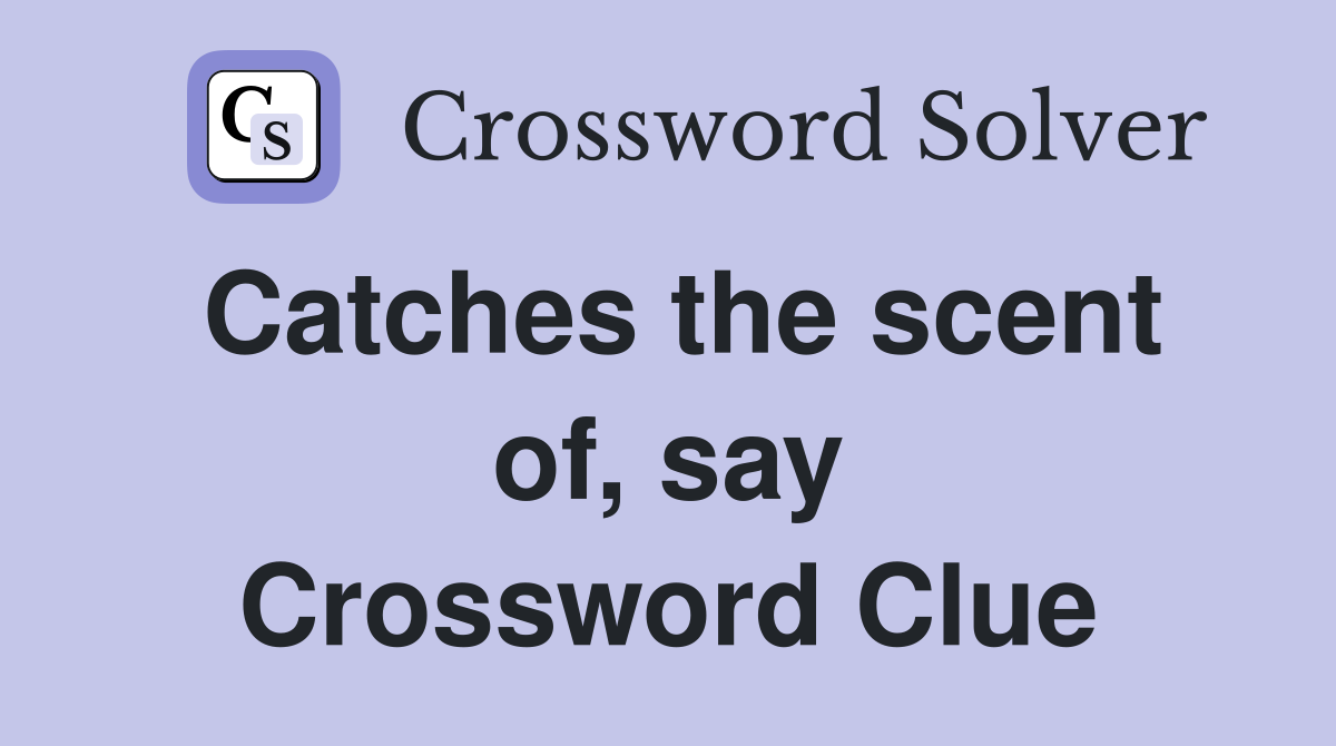 Catches the scent of, say Crossword Clue