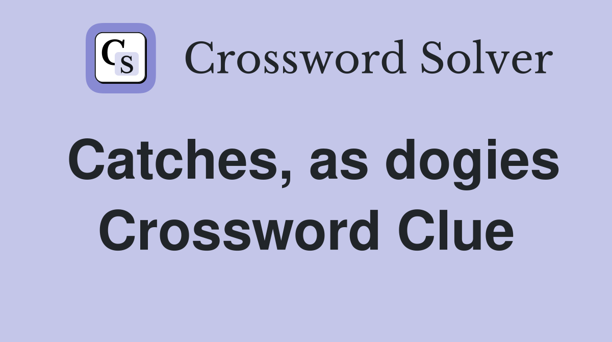 Catches, as dogies Crossword Clue