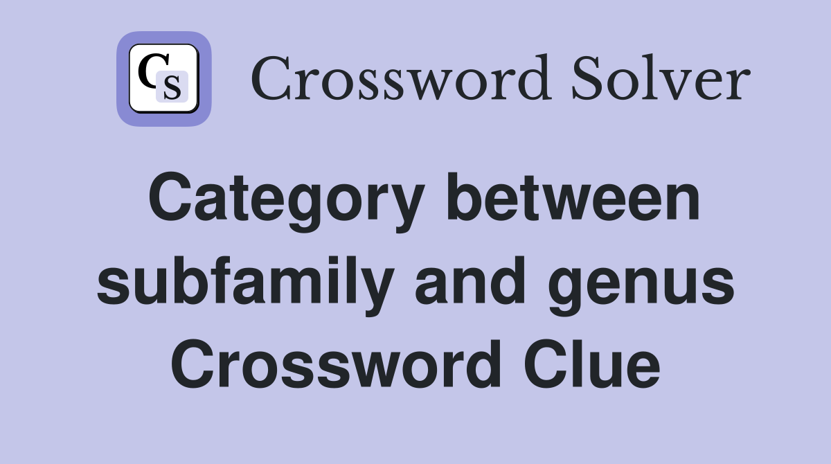 Category between subfamily and genus Crossword Clue