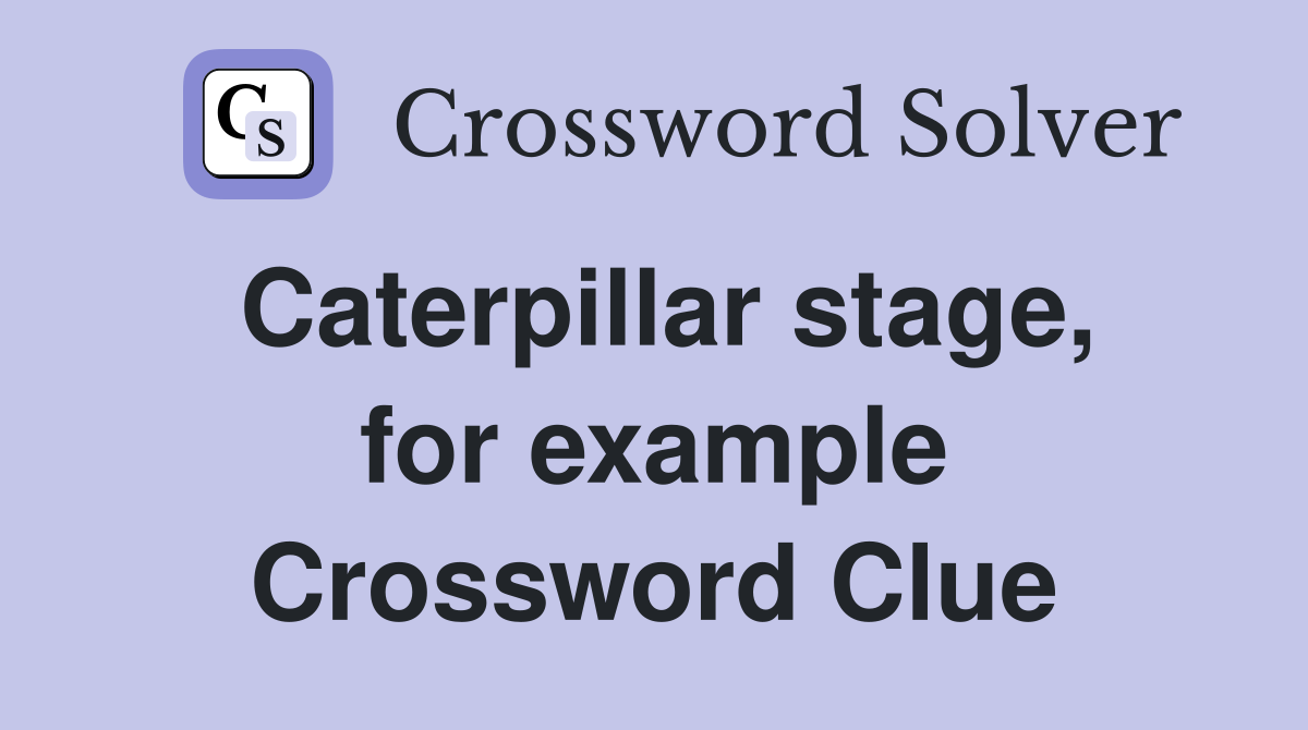Caterpillar stage, for example Crossword Clue