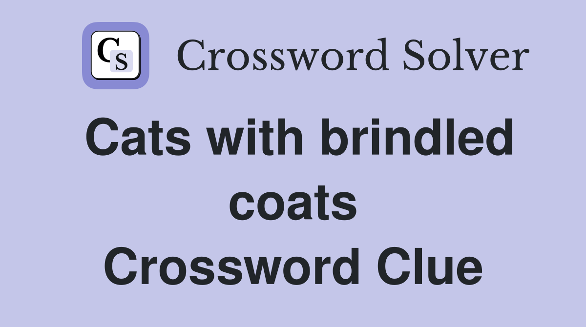 Cats with brindled coats Crossword Clue