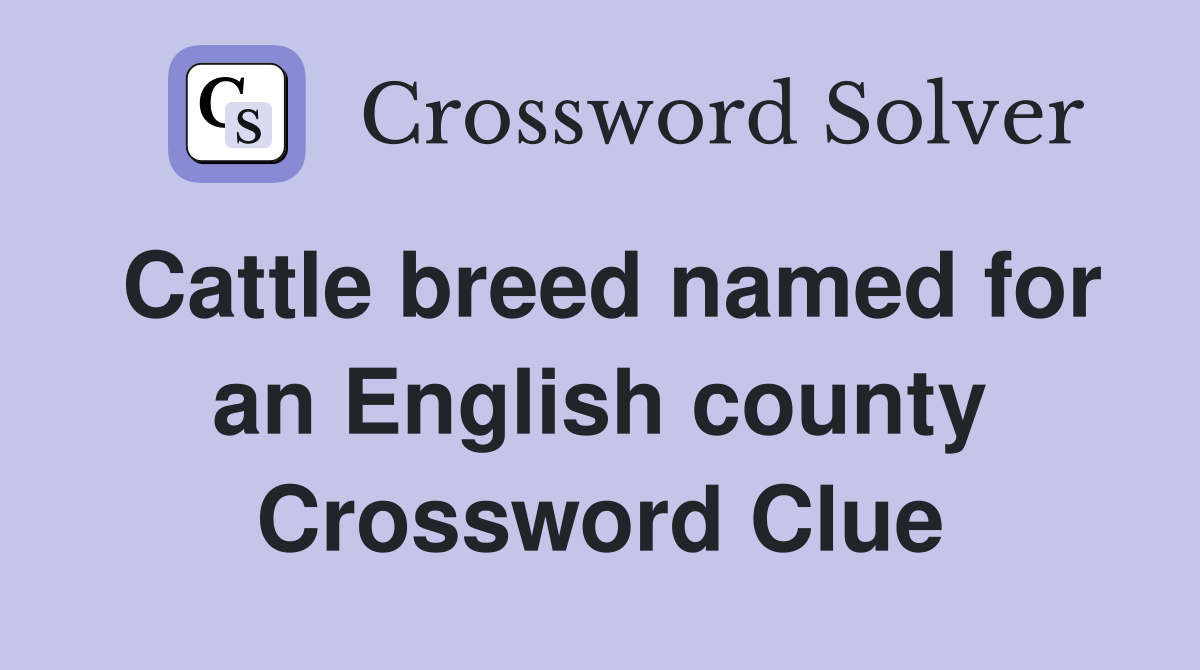 Cattle breed named for an English county Crossword Clue