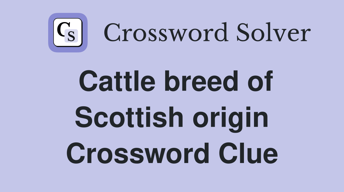Cattle breed of Scottish origin Crossword Clue