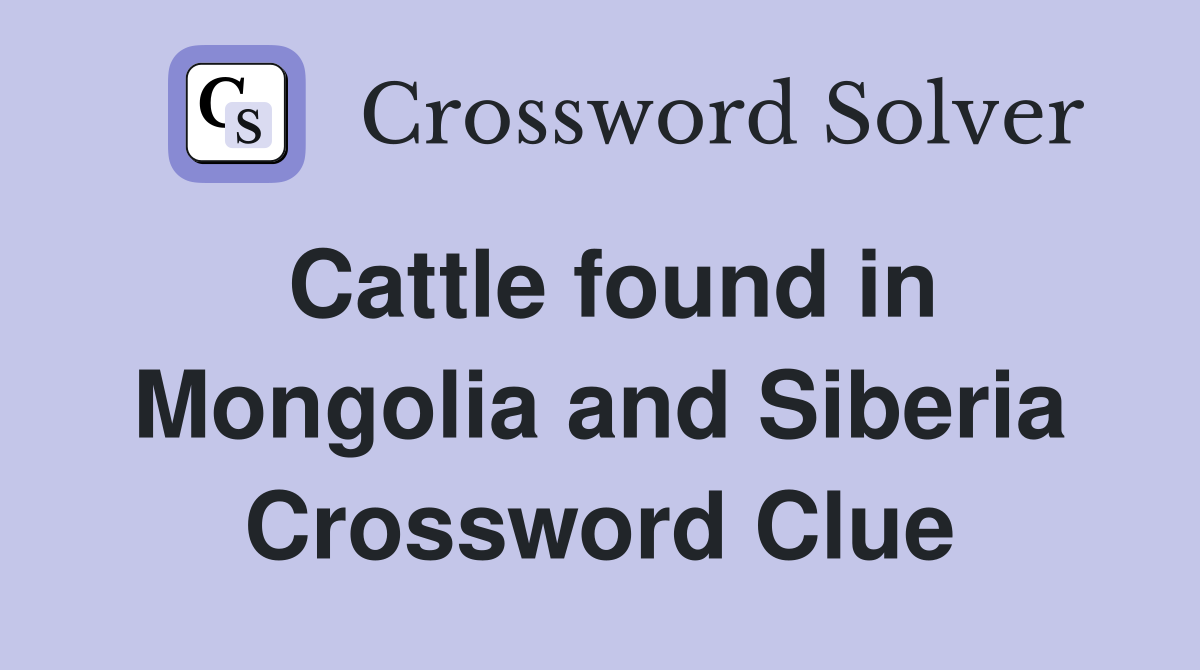 Cattle found in Mongolia and Siberia Crossword Clue