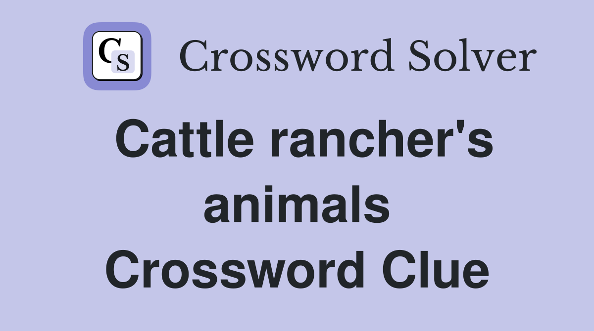 Cattle rancher's animals Crossword Clue