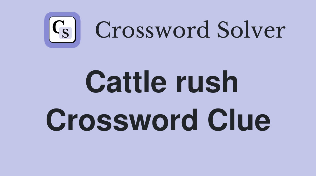 Cattle rush Crossword Clue