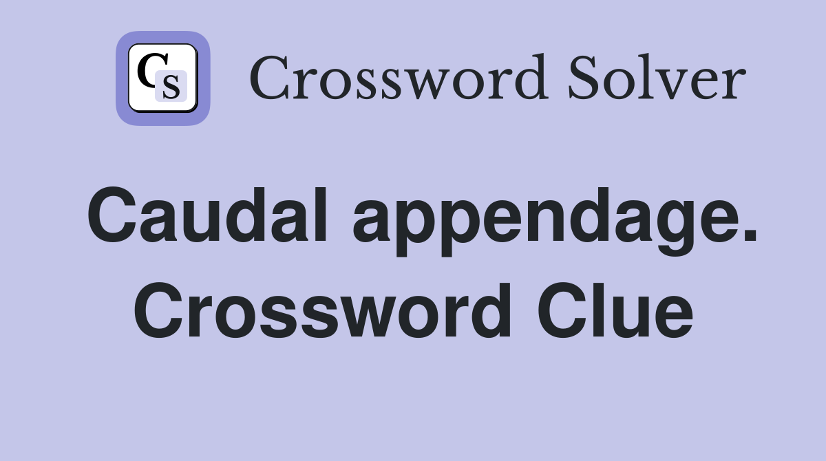 Caudal appendage. Crossword Clue