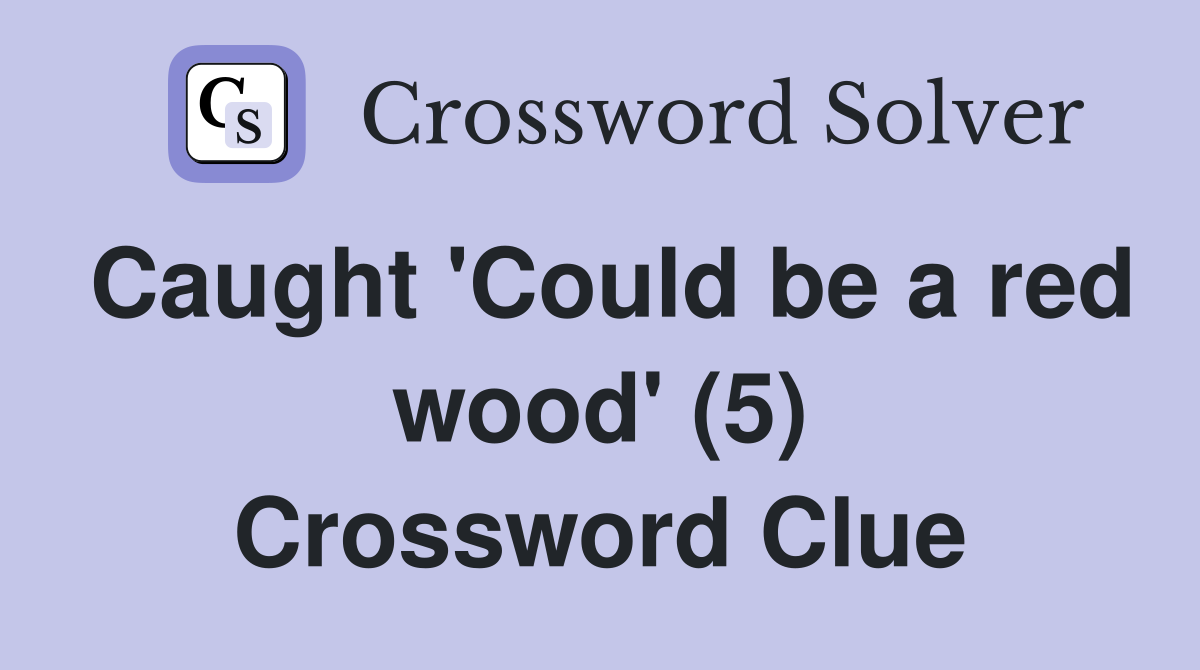 Caught 'Could be a red wood' (5) Crossword Clue