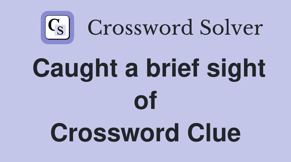 Caught a brief sight of Crossword Clue