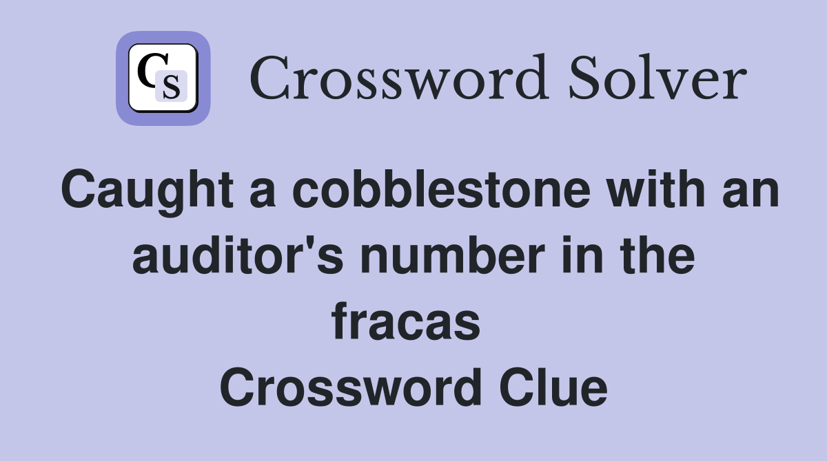 Caught a cobblestone with an auditor's number in the fracas  Crossword Clue