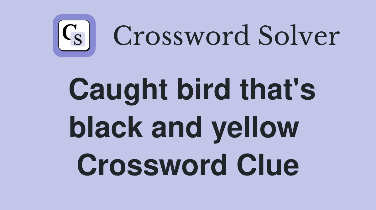 Caught bird that's black and yellow  Crossword Clue