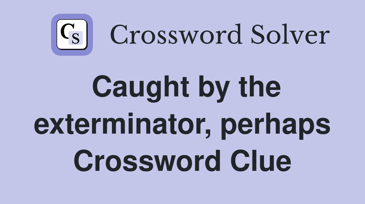 Caught by the exterminator, perhaps Crossword Clue