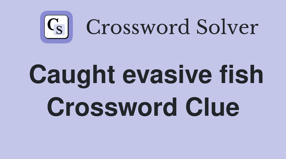 Caught evasive fish Crossword Clue