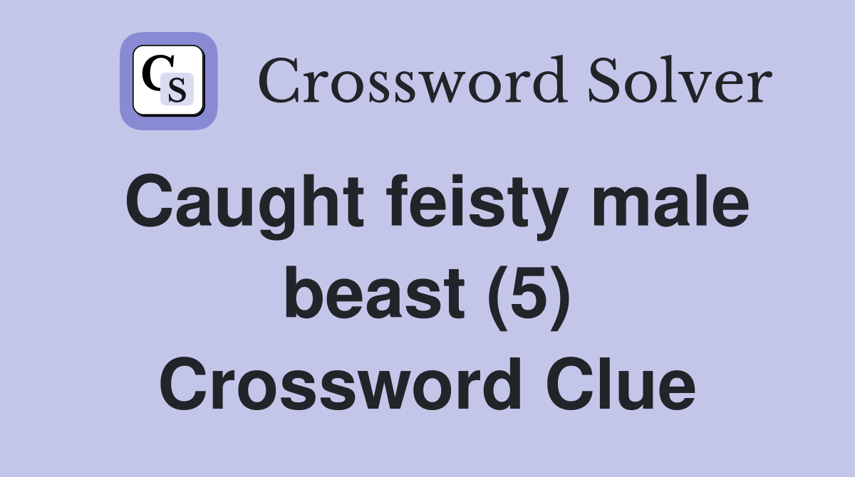 Caught feisty male beast (5) Crossword Clue
