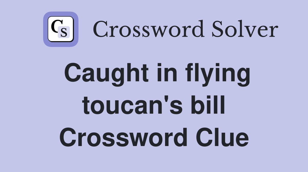 Caught in flying toucan's bill Crossword Clue