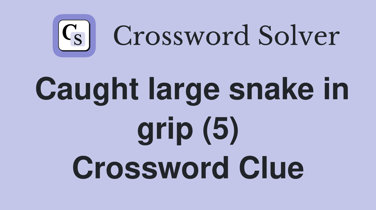 Caught large snake in grip (5) Crossword Clue