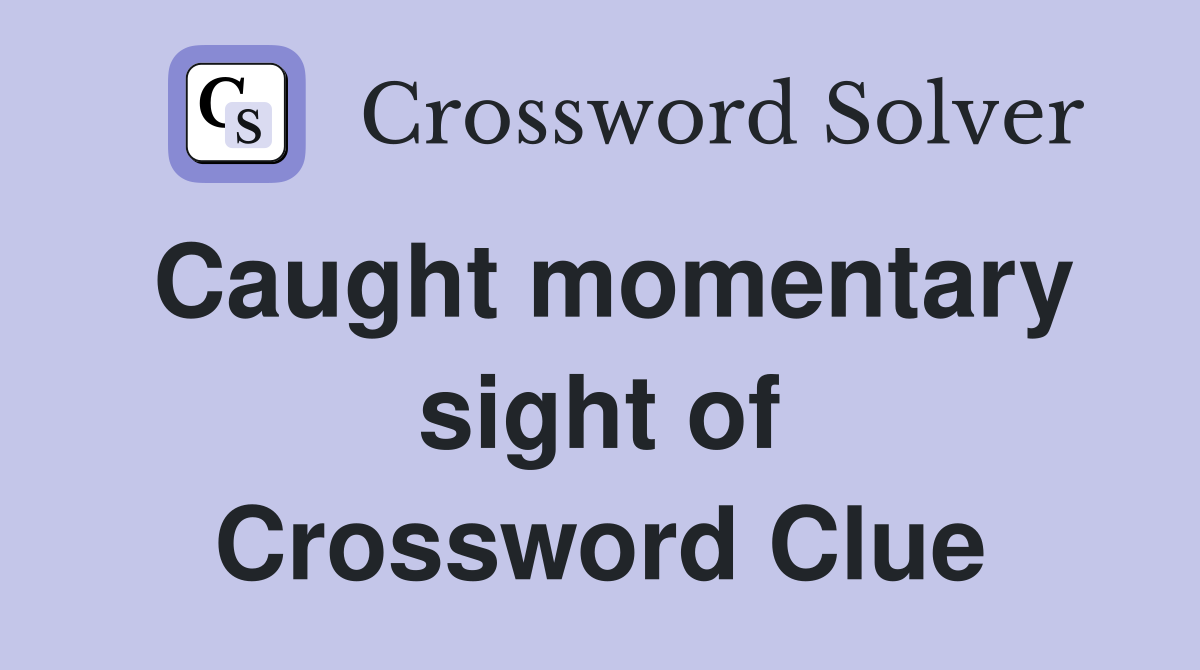 Caught momentary sight of Crossword Clue