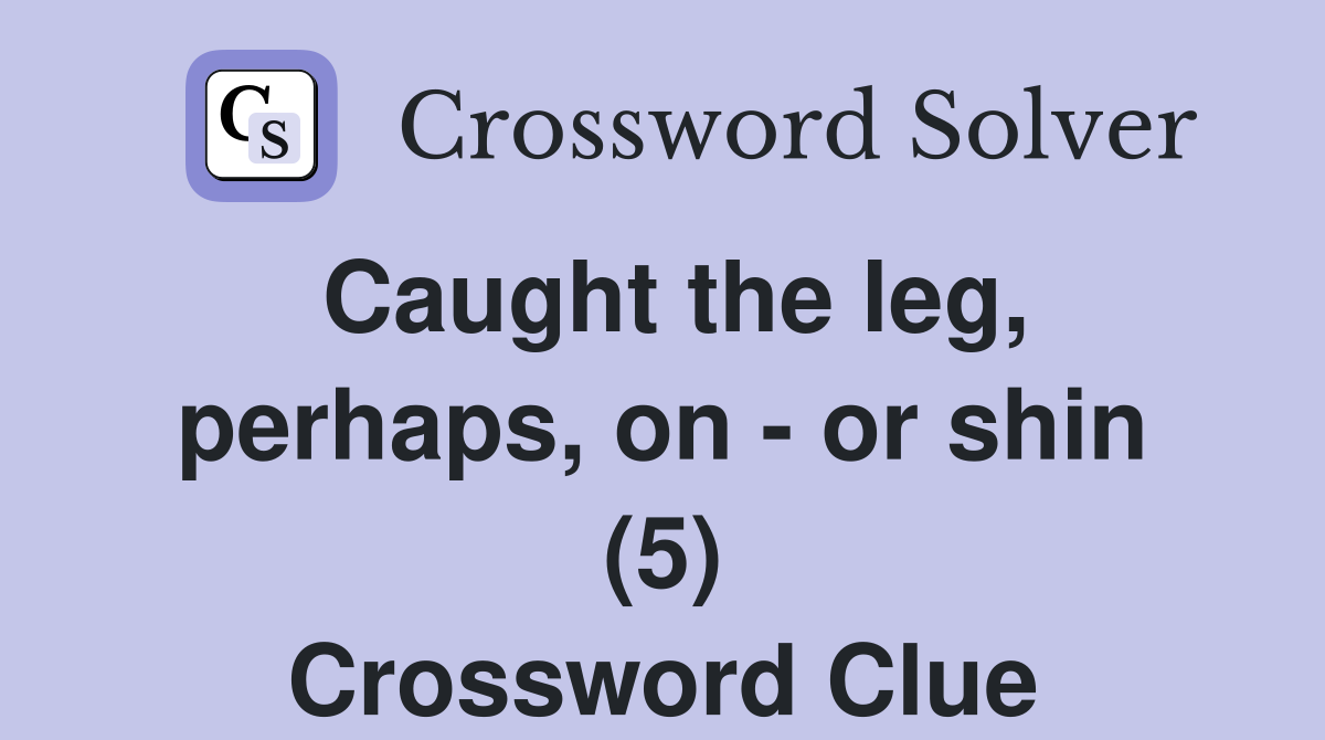 Caught the leg, perhaps, on - or shin (5) Crossword Clue