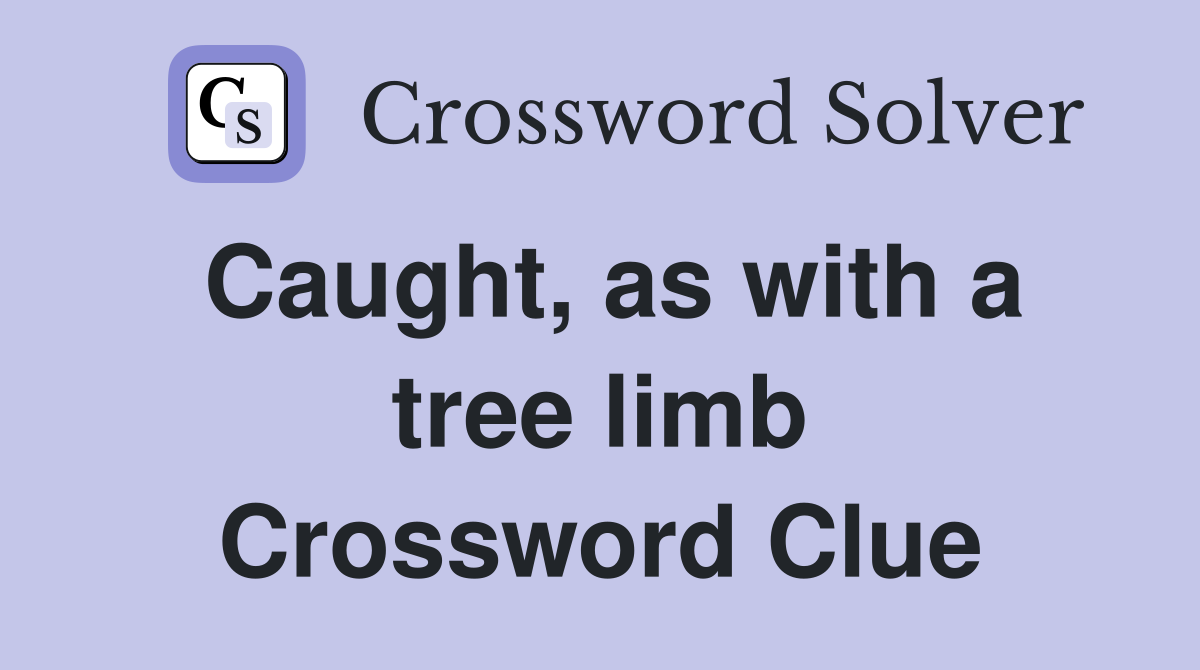 Caught, as with a tree limb Crossword Clue