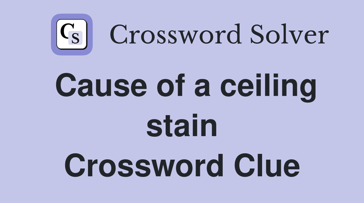 Cause of a ceiling stain Crossword Clue