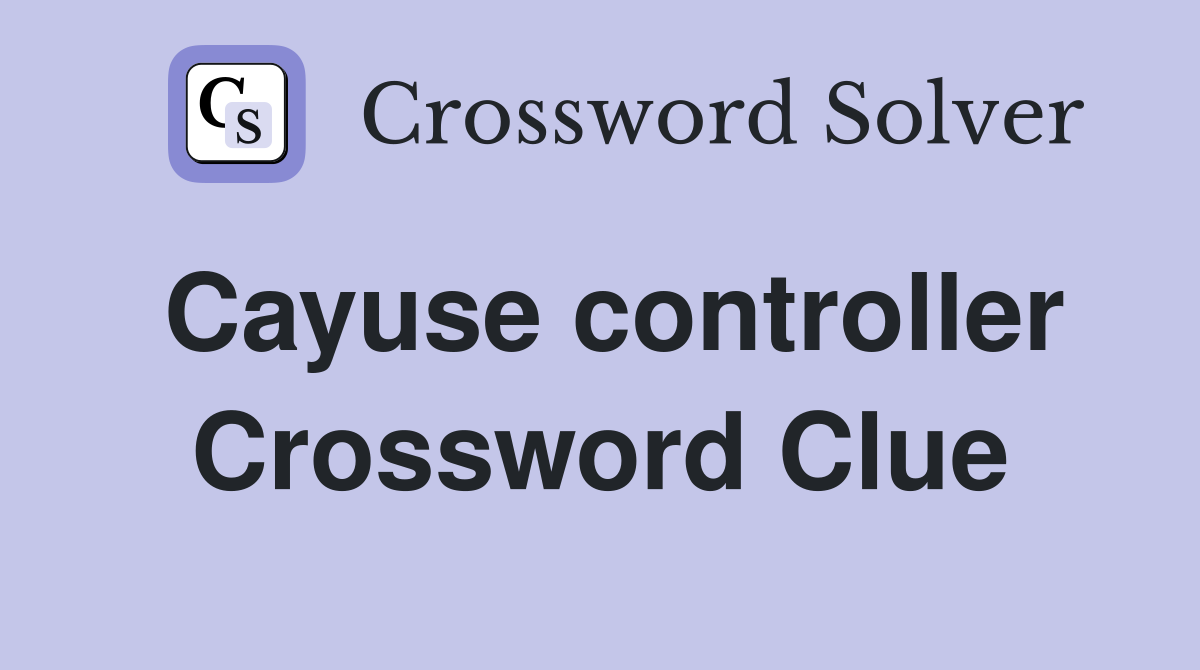 Cayuse controller Crossword Clue
