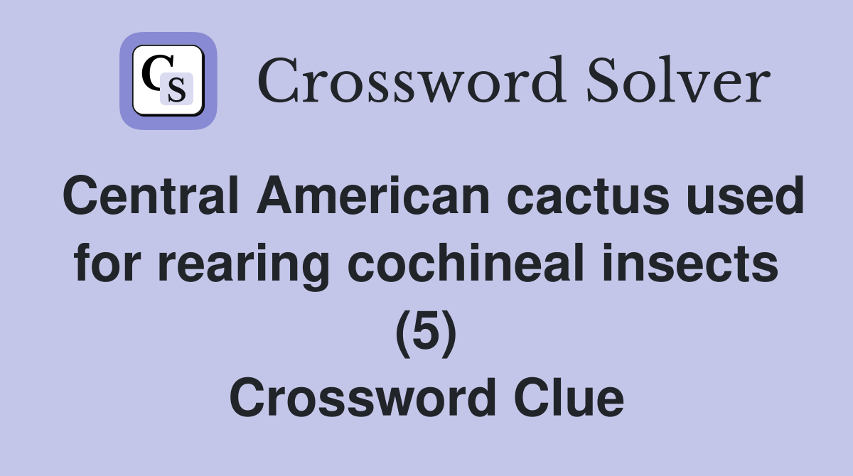 Central American cactus used for rearing cochineal insects (5) Crossword Clue