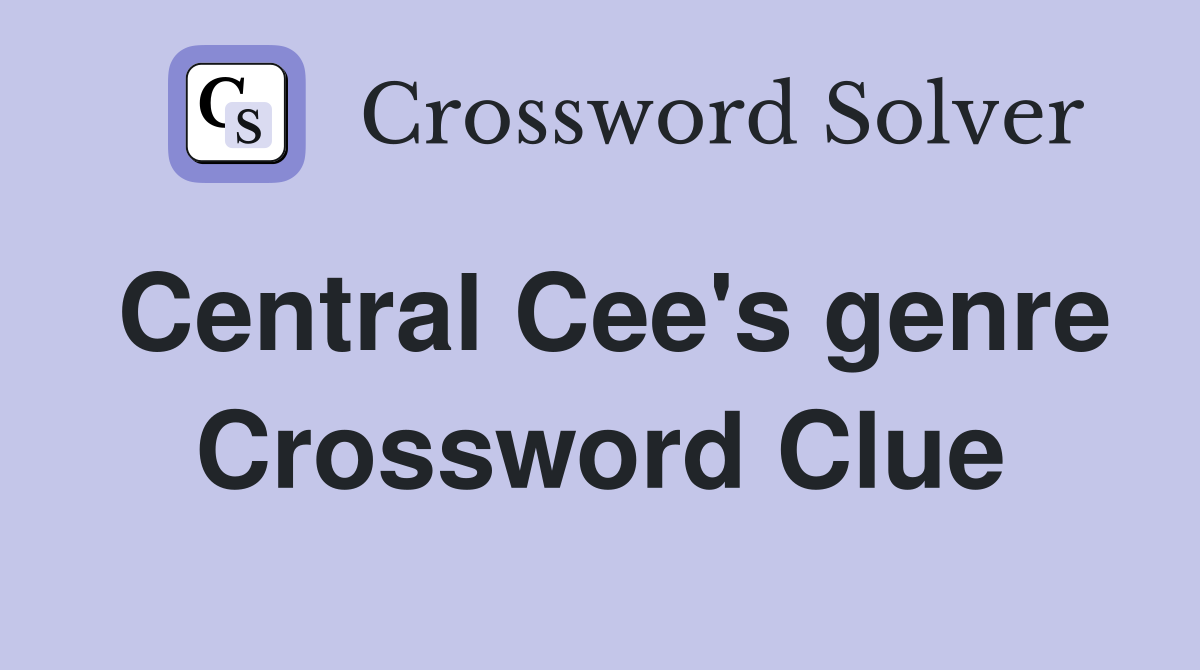 Central Cee's genre Crossword Clue