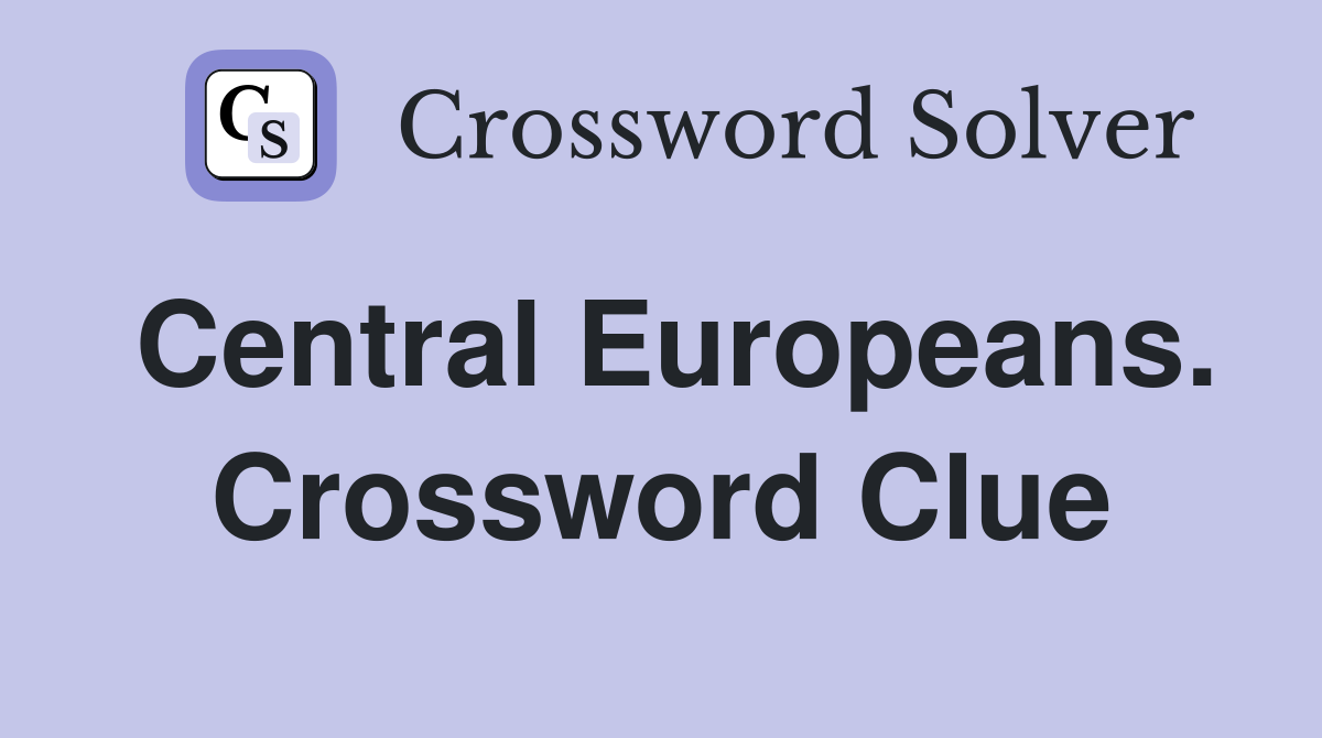 Central Europeans. Crossword Clue