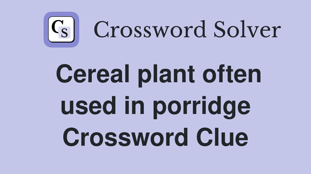 Cereal plant often used in porridge Crossword Clue
