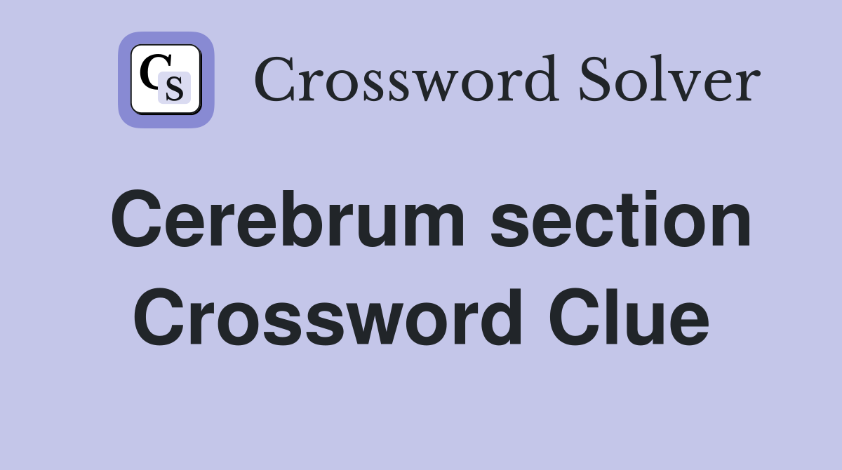 Cerebrum section Crossword Clue