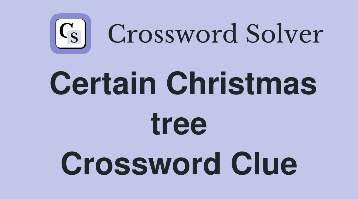 Certain Christmas tree Crossword Clue