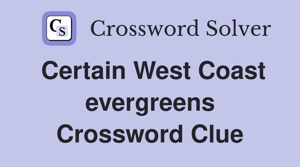 Certain West Coast evergreens Crossword Clue
