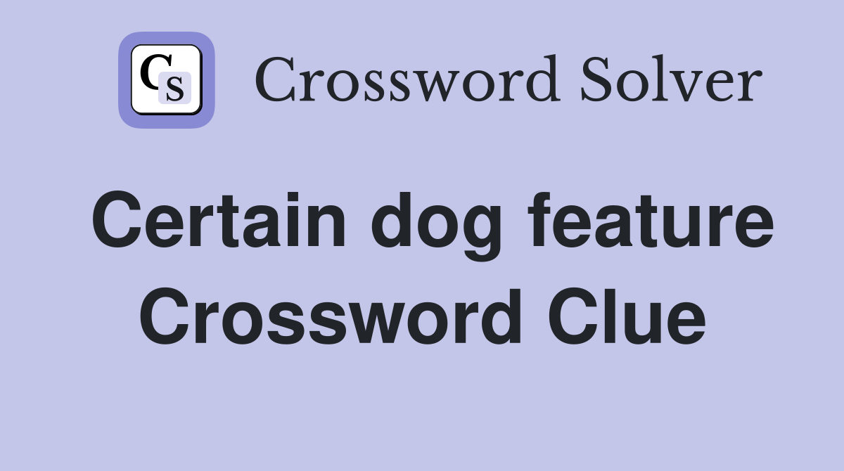 Certain dog feature Crossword Clue