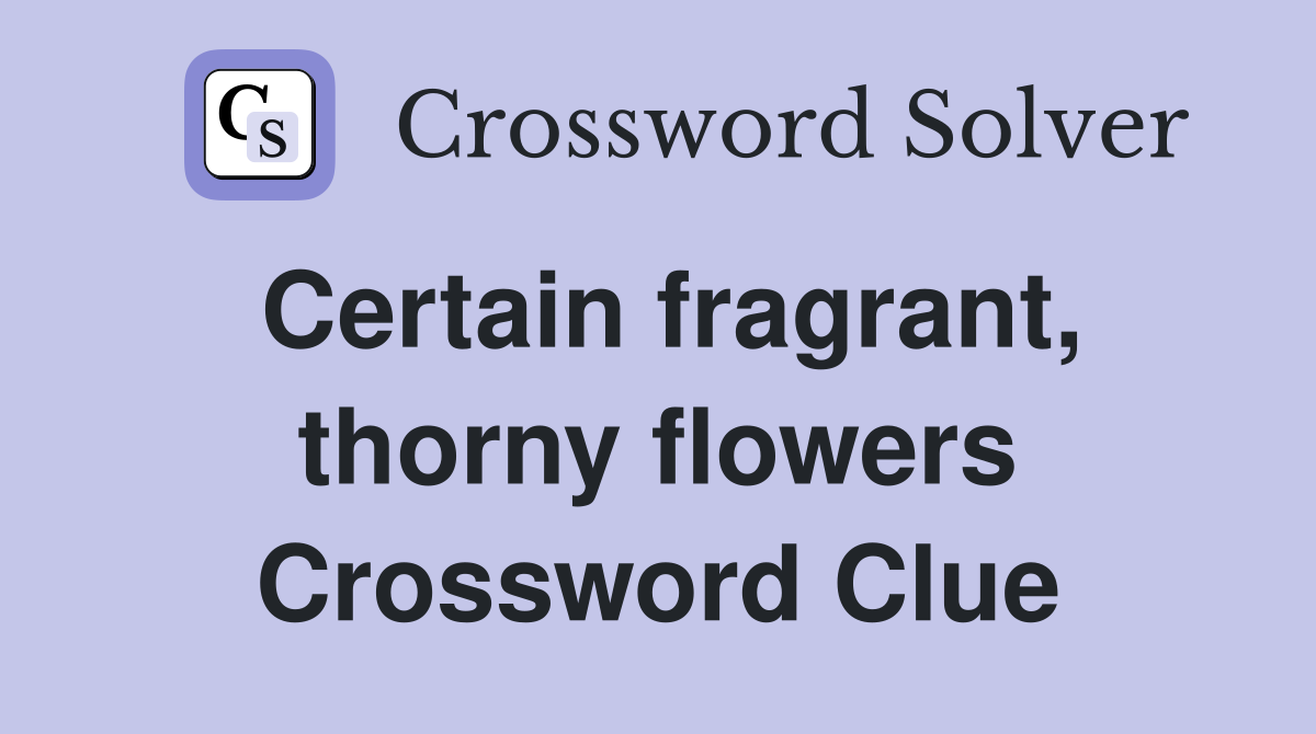 Certain fragrant, thorny flowers Crossword Clue