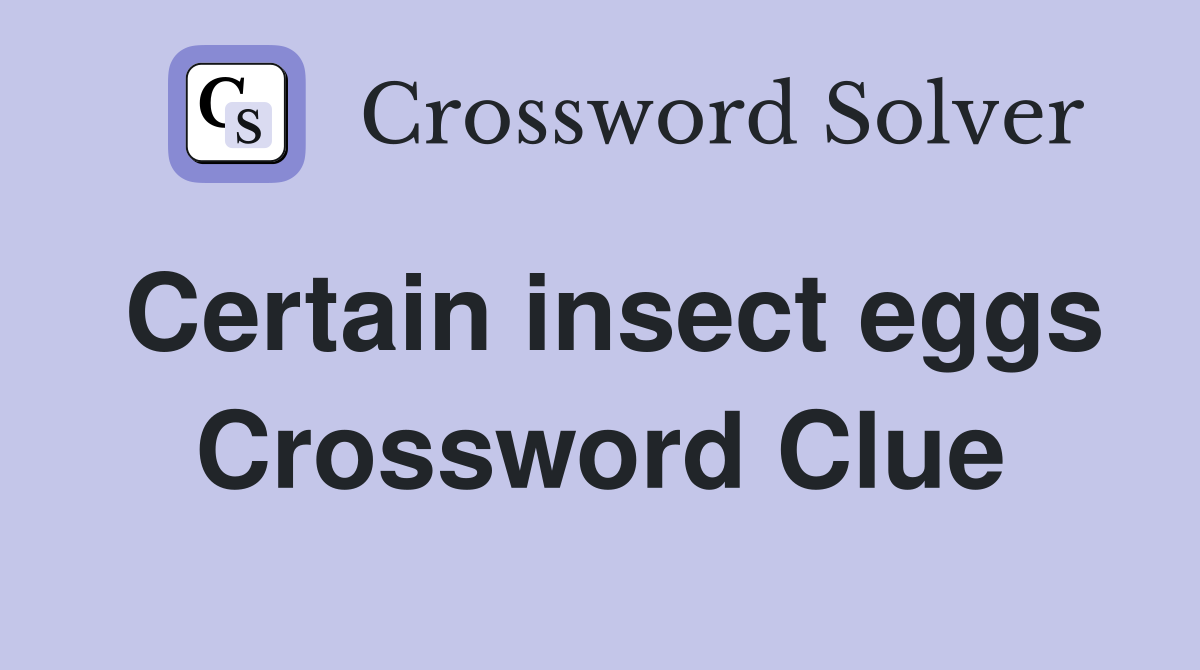 Certain insect eggs Crossword Clue
