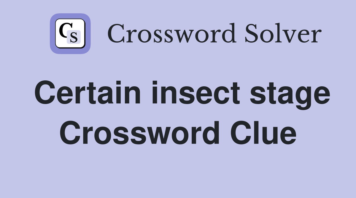 Certain insect stage Crossword Clue