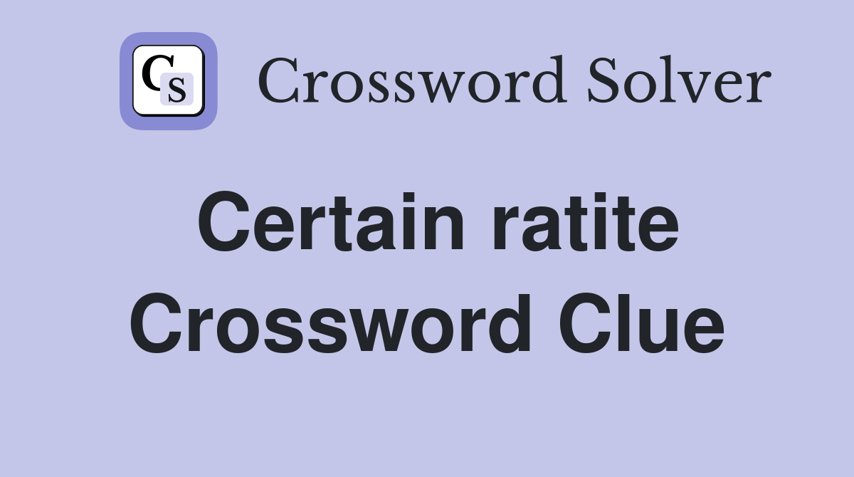 Certain ratite Crossword Clue