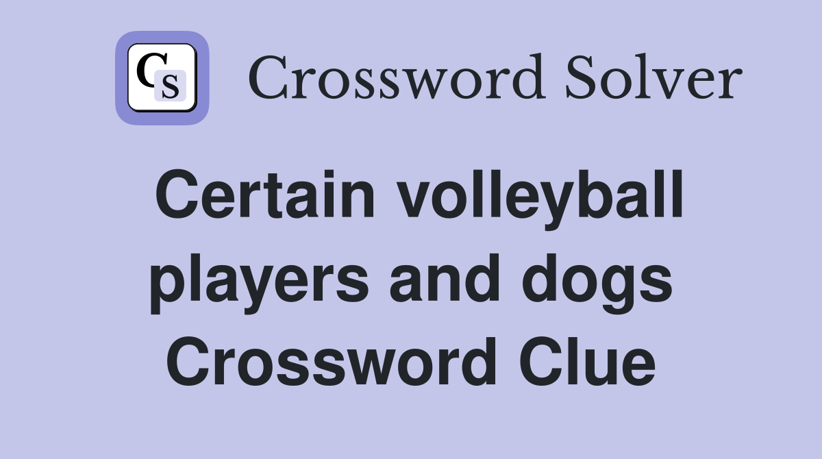 Certain volleyball players and dogs Crossword Clue