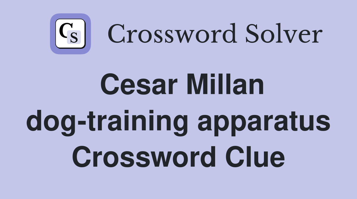 Cesar Millan dog-training apparatus Crossword Clue