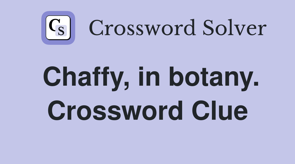 Chaffy, in botany. Crossword Clue