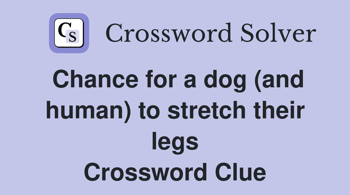 Chance for a dog (and human) to stretch their legs Crossword Clue