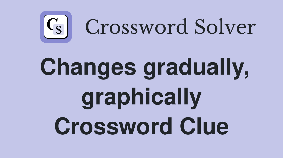 Changes gradually, graphically Crossword Clue